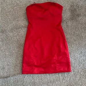 Strapless Red Aritzia Dress